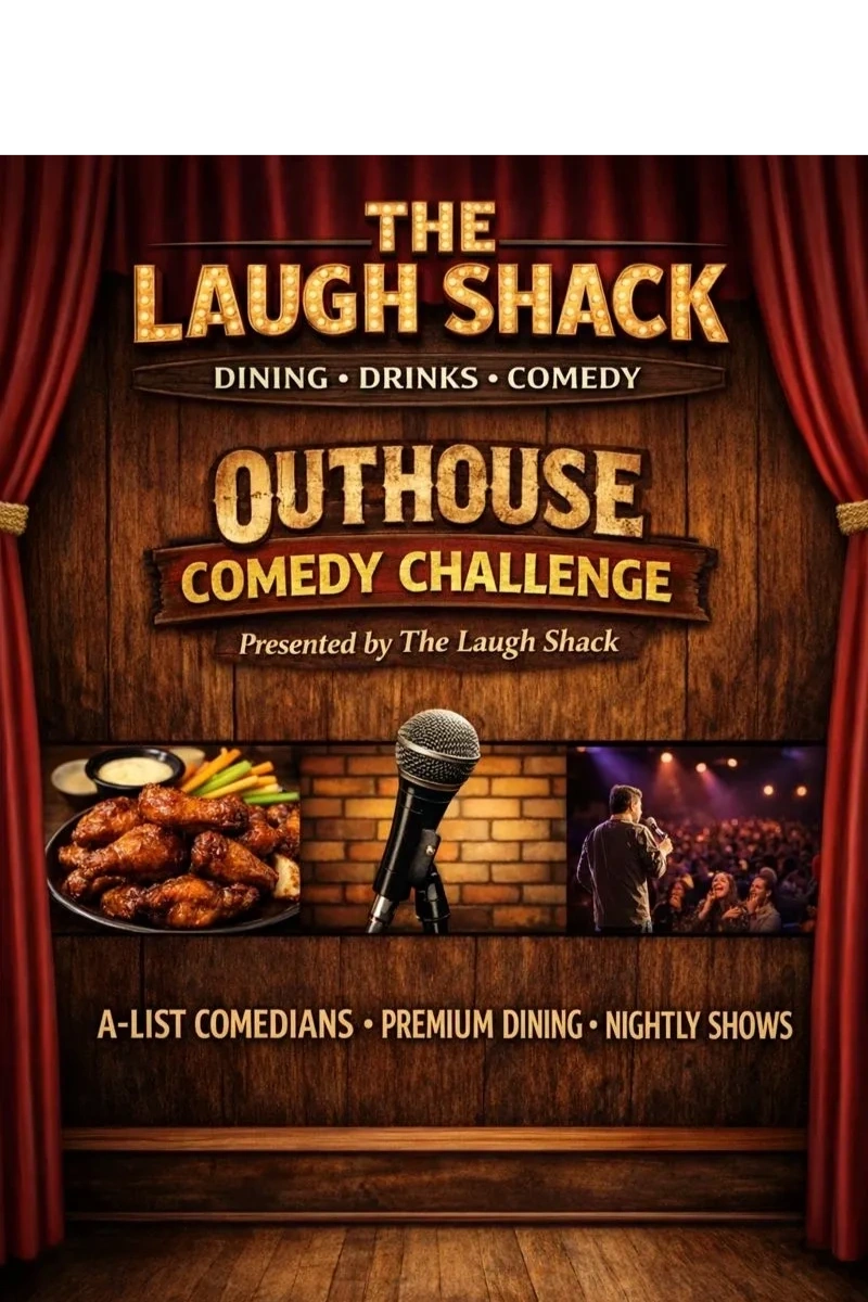 Comedy club stage with spotlight and microphone